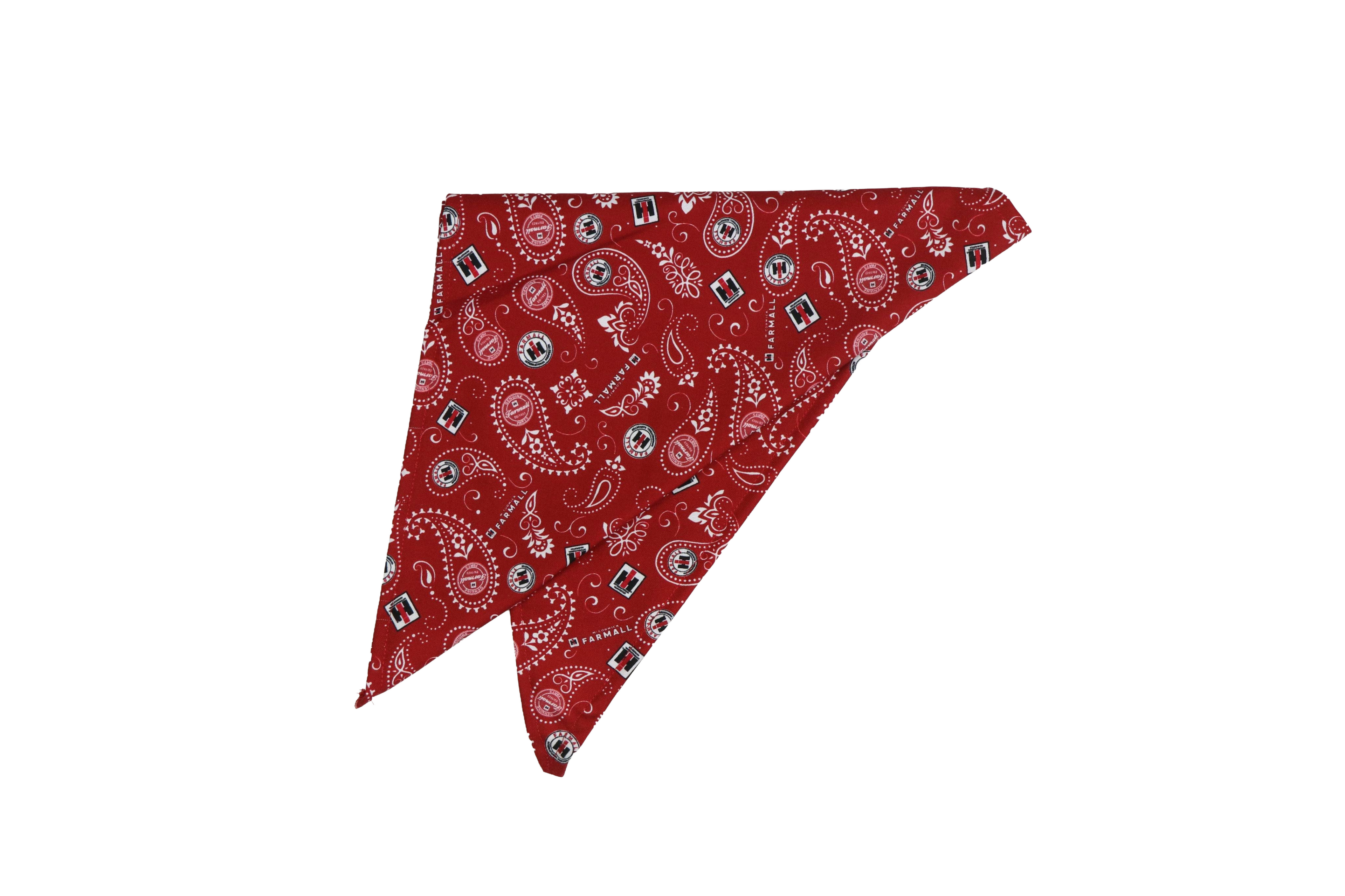 Farmall and IH Logo Dog Bandanna: Red Bandanna Print