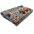 Allis Chalmers Tractors  and Logos Plaid Fleece Blanket, Gray