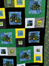 Load image into Gallery viewer, Queen Size Quilt Displaying John Deere Tractors and Logos