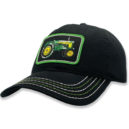 John Deere Hat, Black, Two-Cylinder Tractor Patch, Choose Adult or Toddler Size