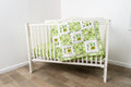 Nursery Set displaying John Deere Tractors and Logos, Green Plaid