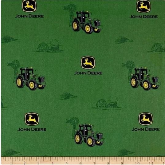 John Deere Tractor Fabric, Tractor and Farm Print