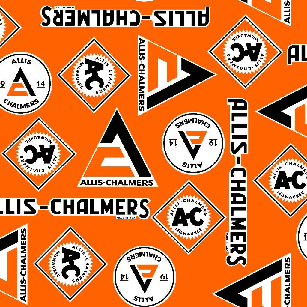 Full Bolt: Allis Chalmers Orange Logo Fabric