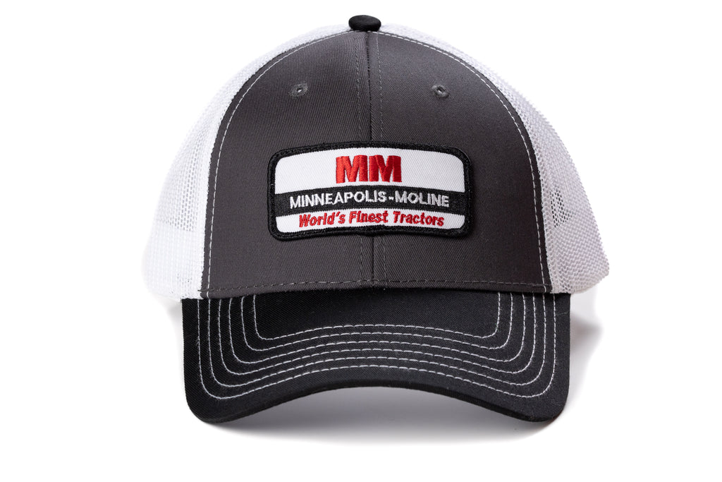 Minneapolis Moline Hat, World's Finest Tractors Logo, Gray/Black/White