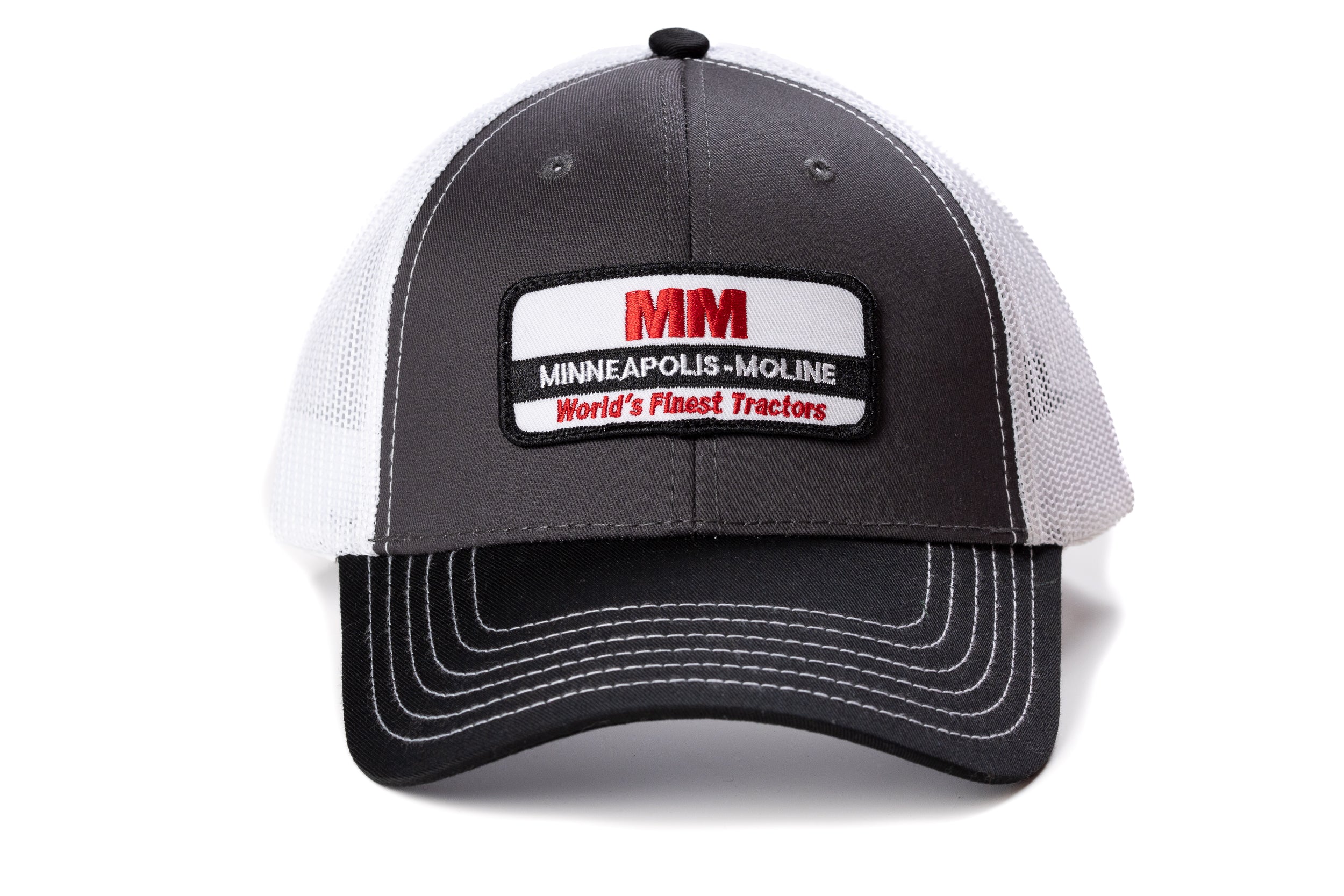 Minneapolis Moline Hat, World's Finest Tractors Logo, Gray/Black/White