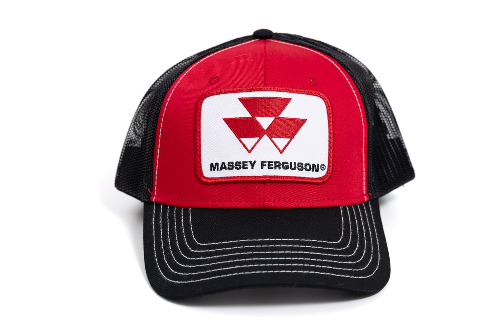 Massey Ferguson Logo Hat, Red with Black Brim and Black Mesh