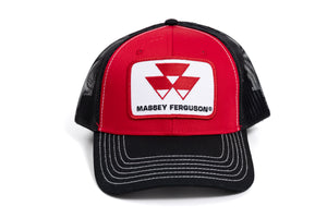 Massey Ferguson Logo Hat, Red with Black Brim and Black Mesh