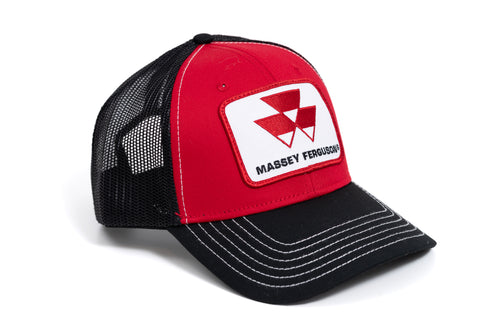 Massey Ferguson Logo Hat, Red with Black Brim and Black Mesh