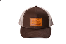 Load image into Gallery viewer, Minneapolis Moline Leather Emblem Hat, Brown Mesh