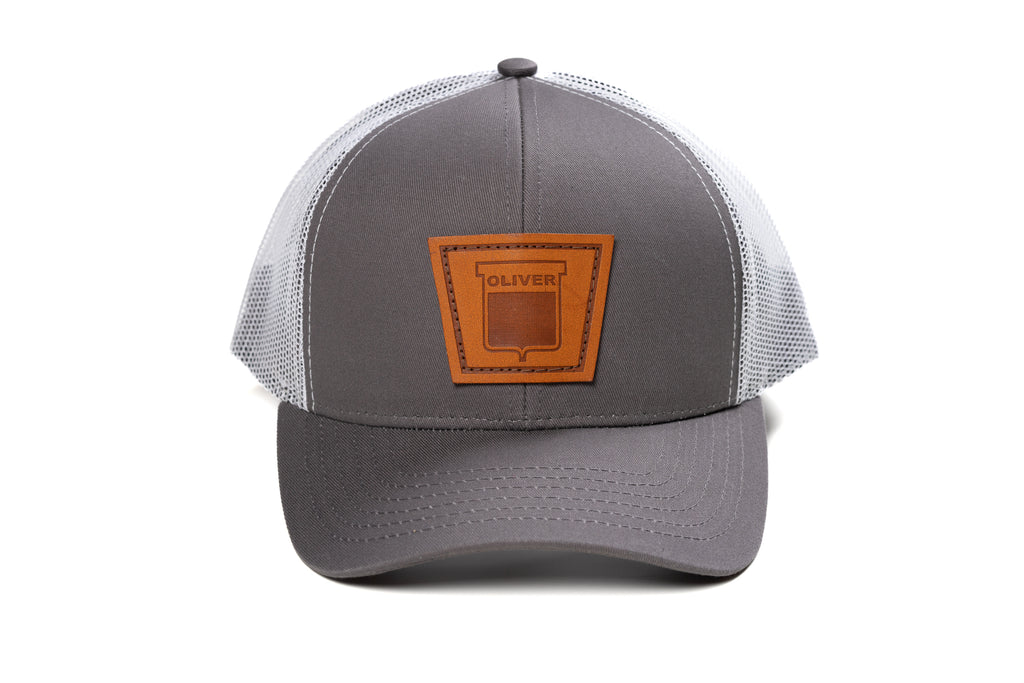 Keystone Oliver Leather Emblem Hat, Gray/White Mesh