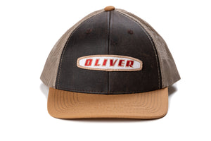 Oliver Logo Hat, Three-Digit Oval Logo, Brown Mesh
