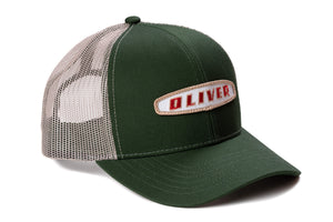 Oliver Logo Hat, Three-Digit Oval Logo, Green with Tan Mesh Back