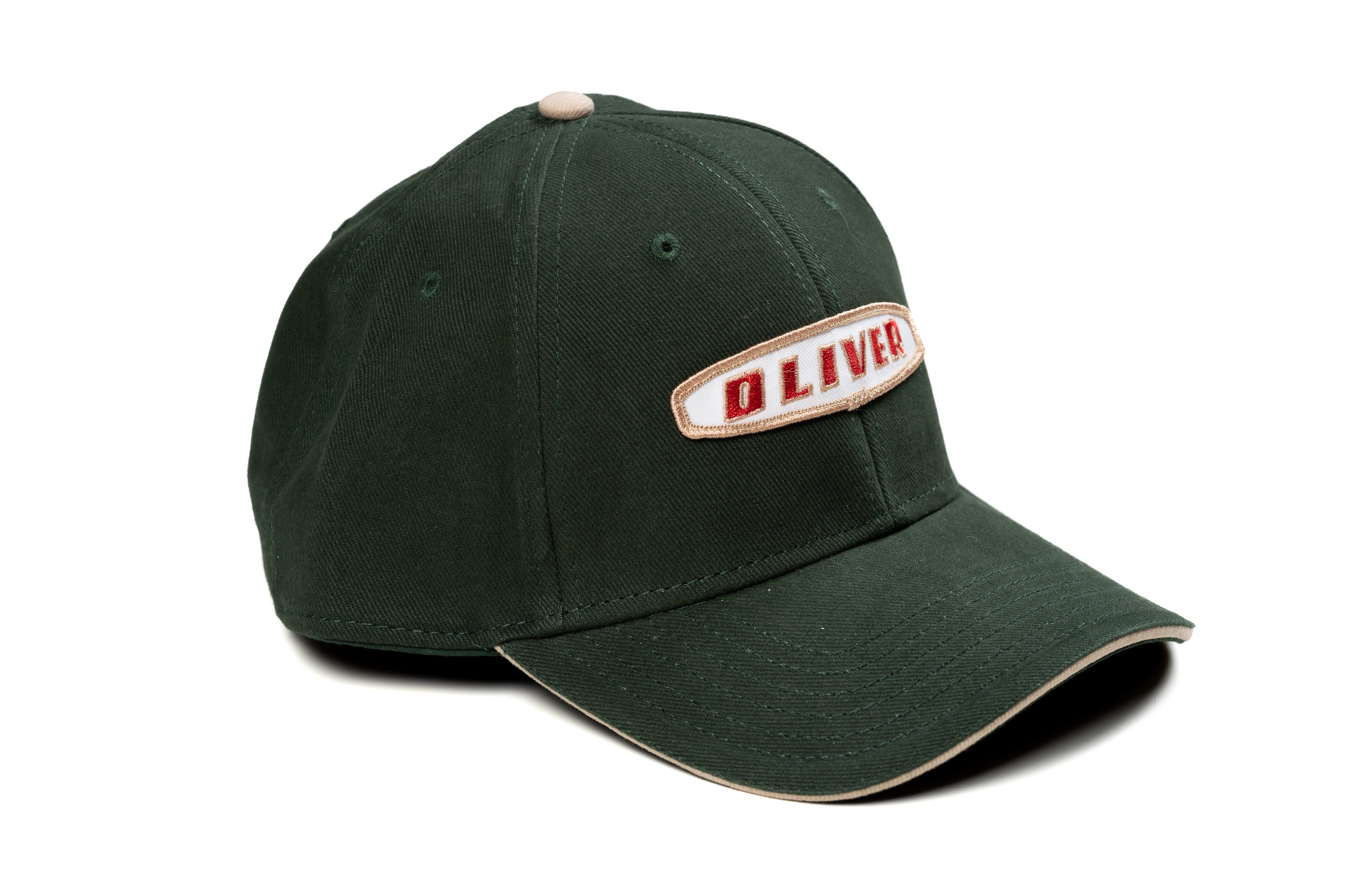 Oval Oliver Logo Hat, Green with Tan Sandwich Brim