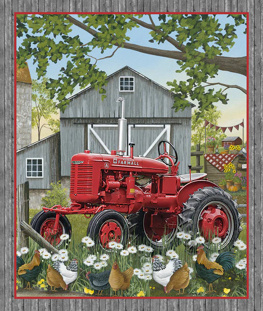 Farmall IH Tractor Fabric, Farmall A Tractor Panel