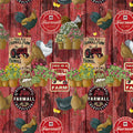Farmall IH Tractor Fabric, Farmall Signs and Chickens, Red
