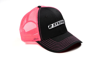 Steiger Logo Hat, Black with Pink Mesh Back