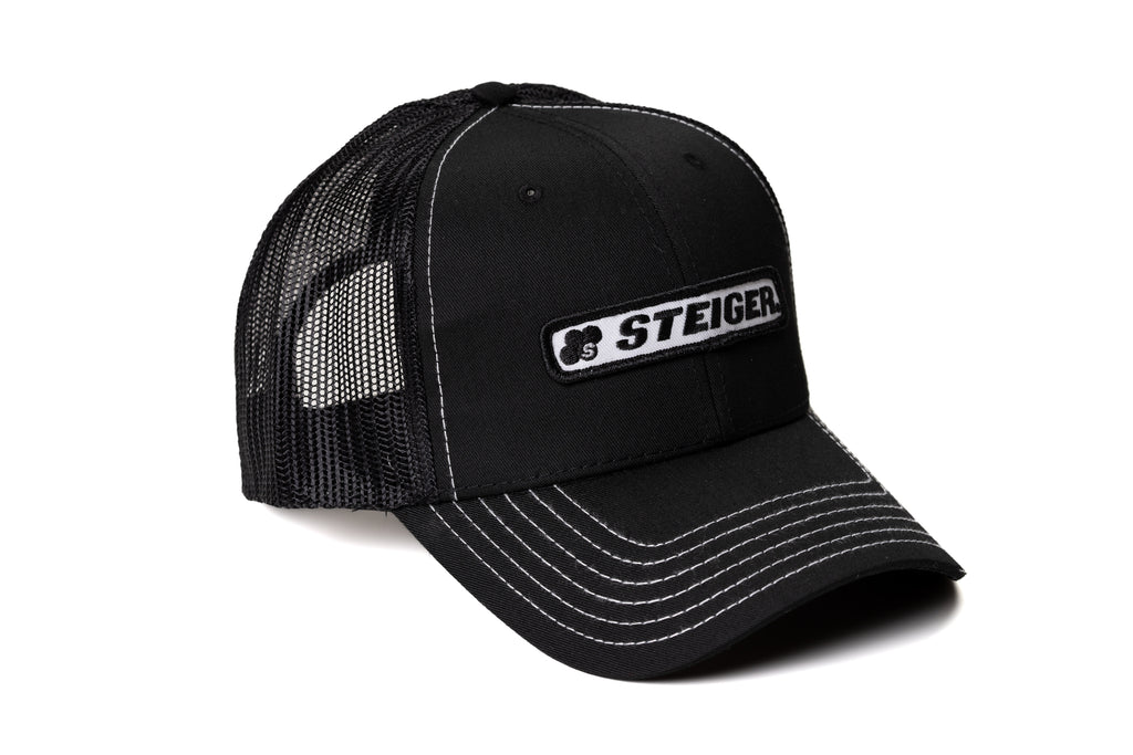 Steiger Logo Hat, Black Mesh, Choose Adult or Youth Size