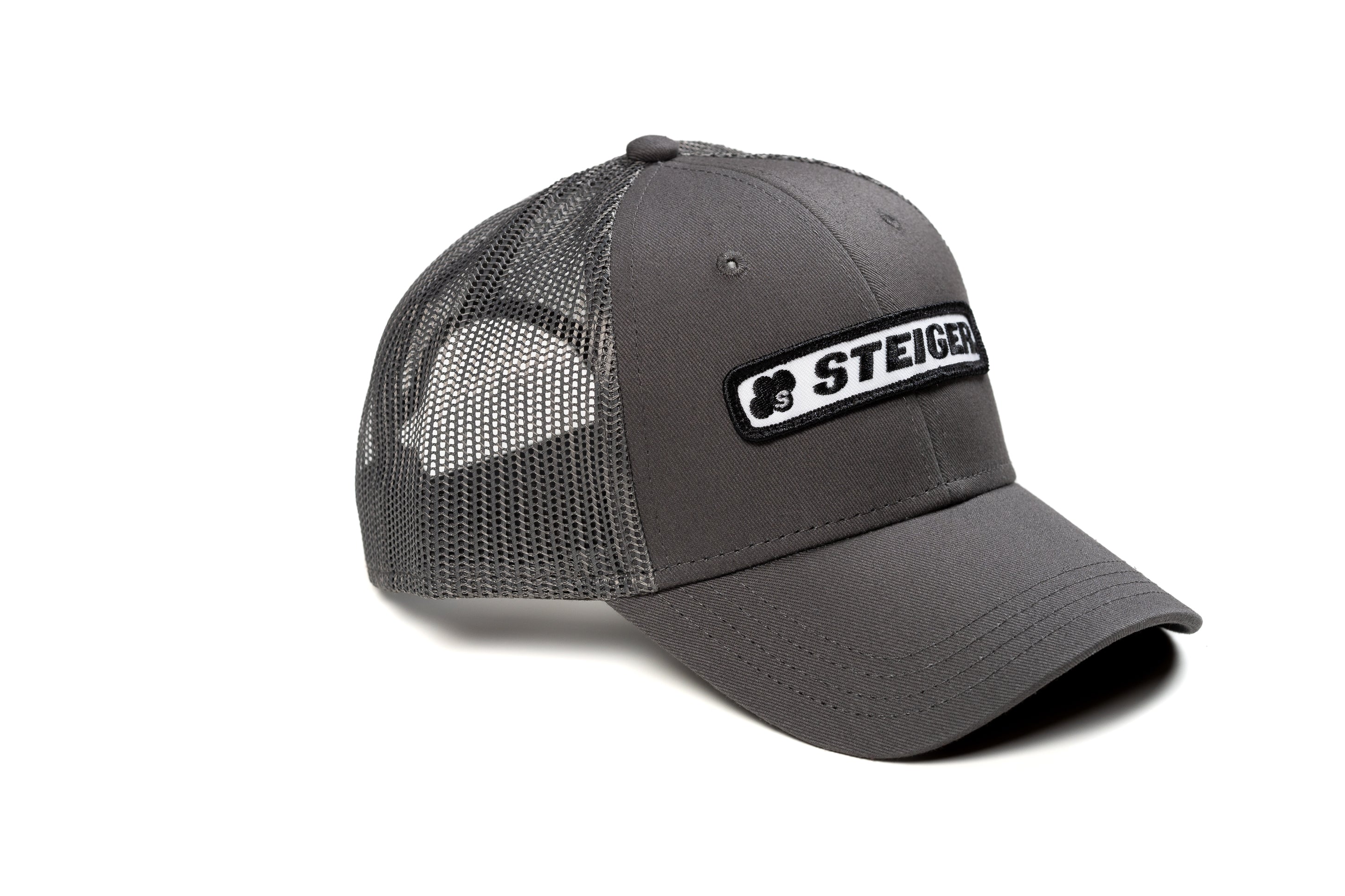 Steiger Logo Hat, Gray Mesh, Youth Size