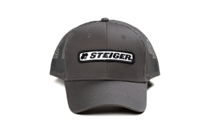 Steiger Logo Hat, Gray Mesh, Youth Size