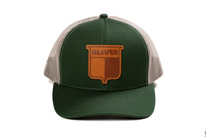 Vintage Oliver Leather Emblem Hat, Green Mesh