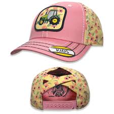 John Deere Hat, Kids, Pink/Flowers