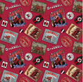 Farmall IH Tractor Fabric, Patriotic Red All-Over Print