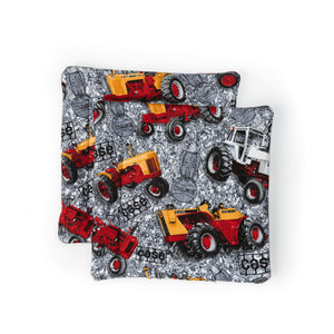 Case Tractor Pot Holders, Set of Two, Gray