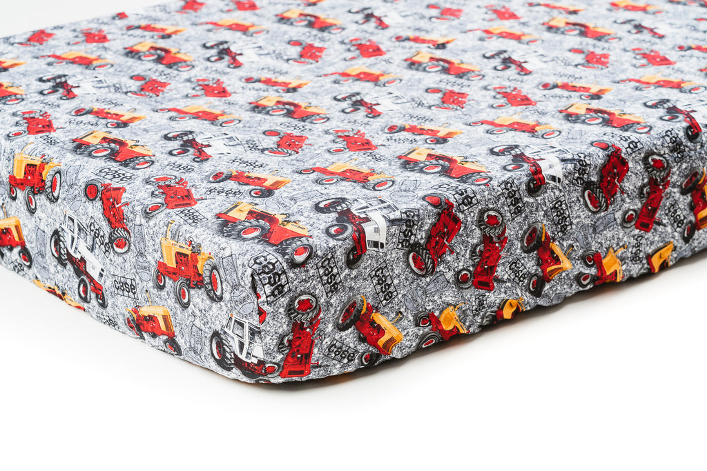 Case Tractor Crib Sheet, Gray