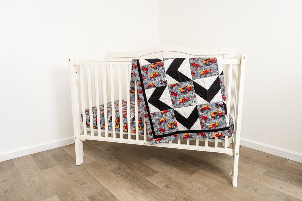 Case Tractor Nursery Set: Quilt and Sheet