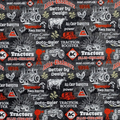 Allis Chalmers Chalkboard Fabric, black