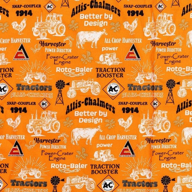 Allis Chalmers All-Over Fabric, orange