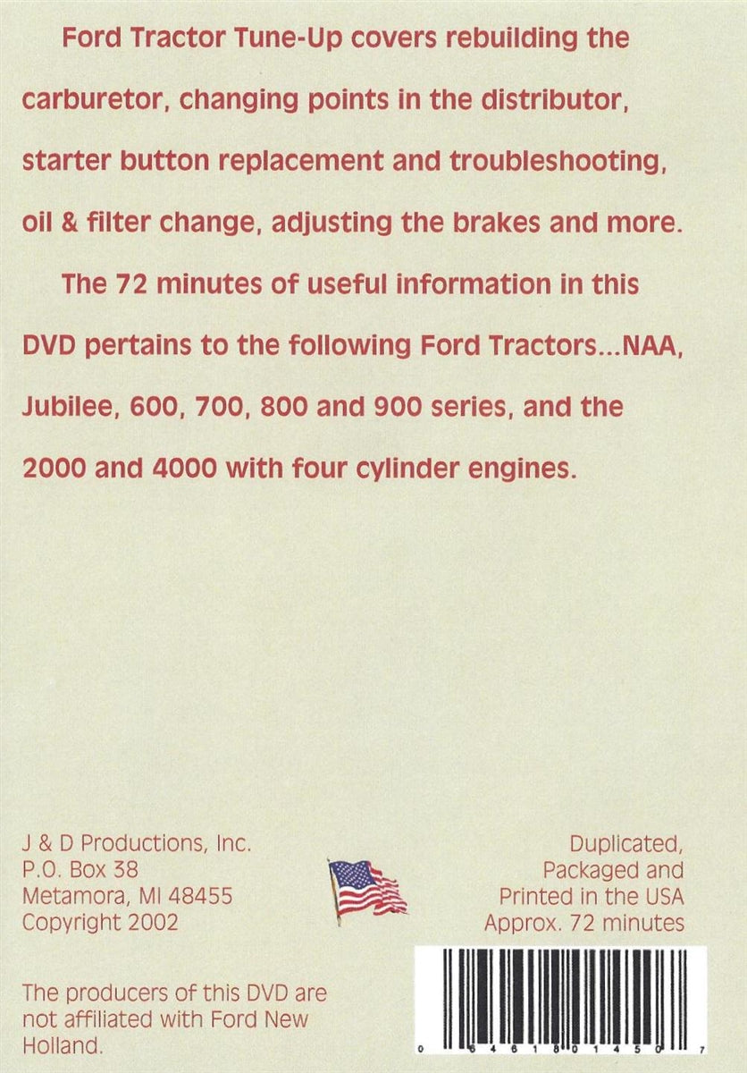 Ford Jubilee, 600-900 Series Tune Up