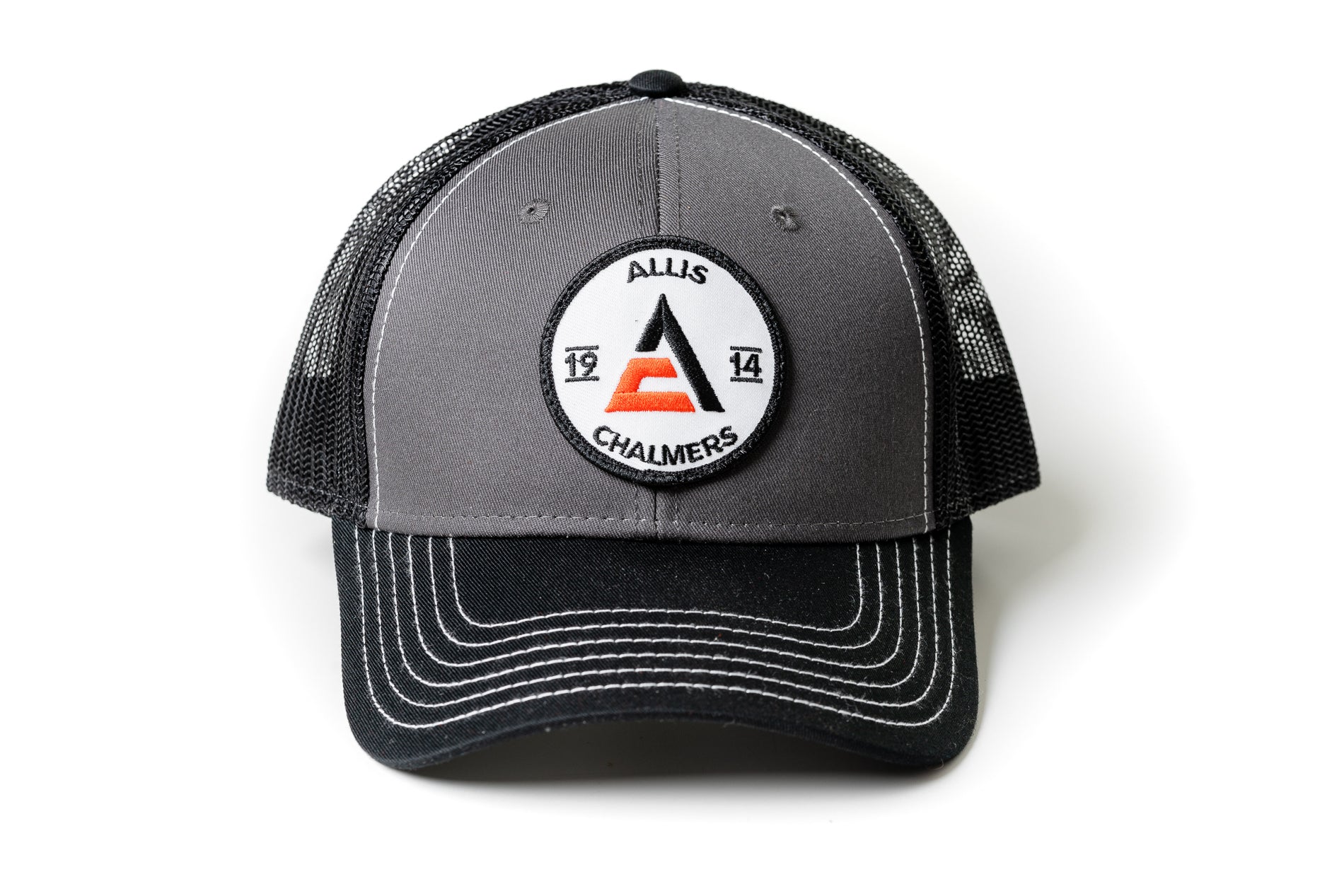 Allis Chalmers Hat, 1914 Logo, Gray with Black Mesh