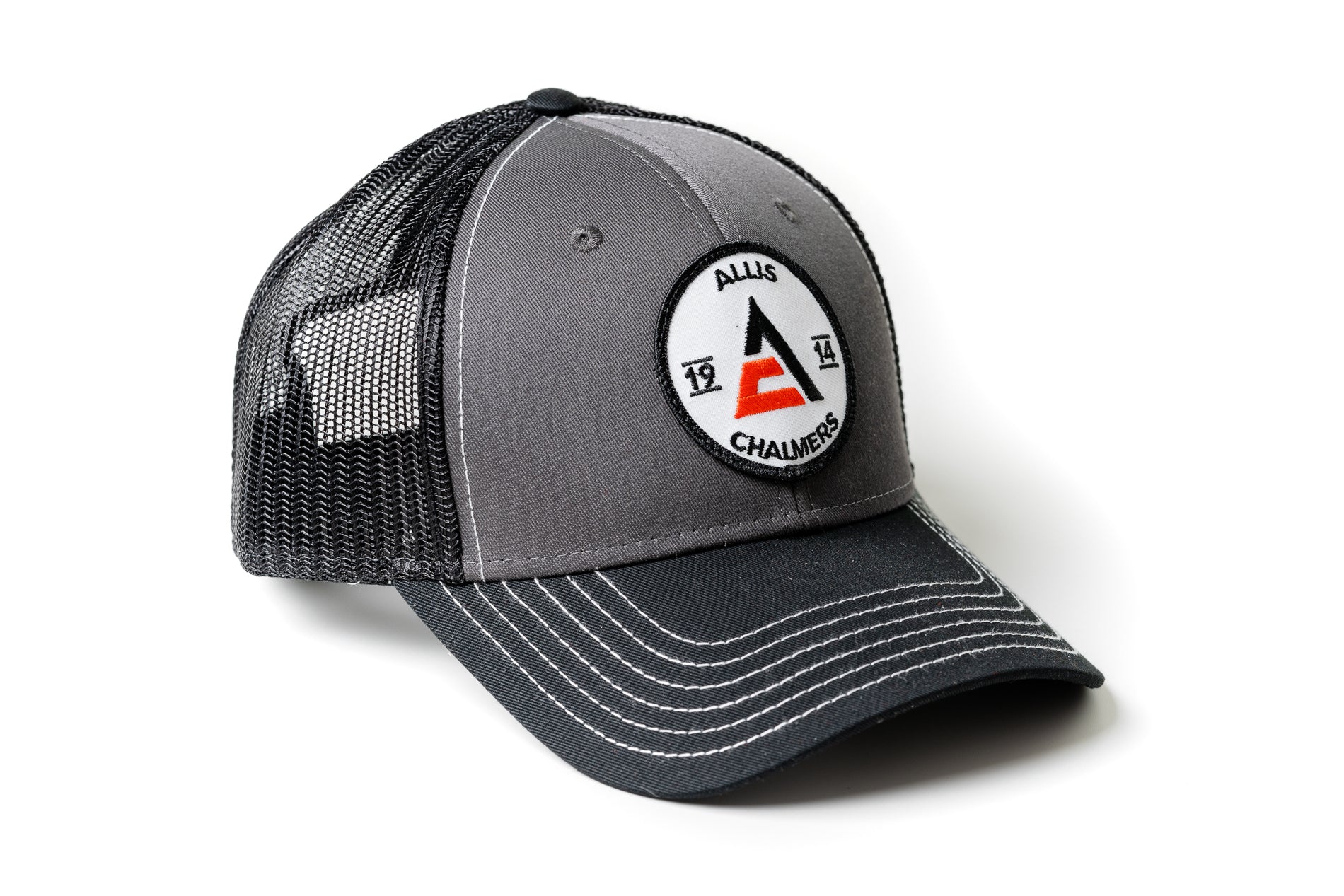 Allis Chalmers Hat, 1914 Logo, Gray with Black Mesh