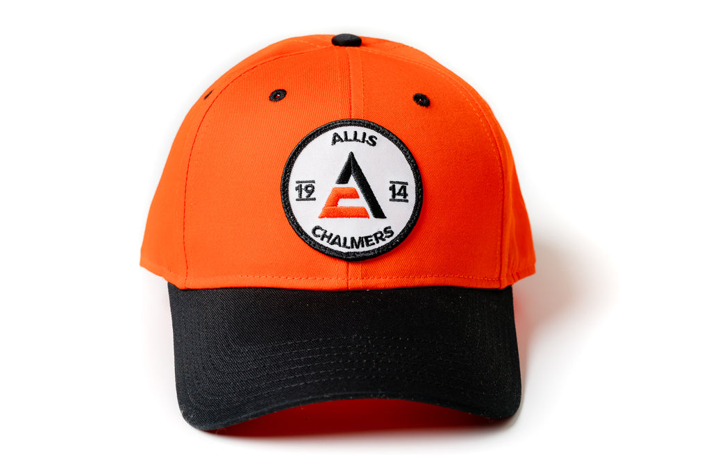 Allis Chalmers Hat, 1914 Logo, Orange/Black