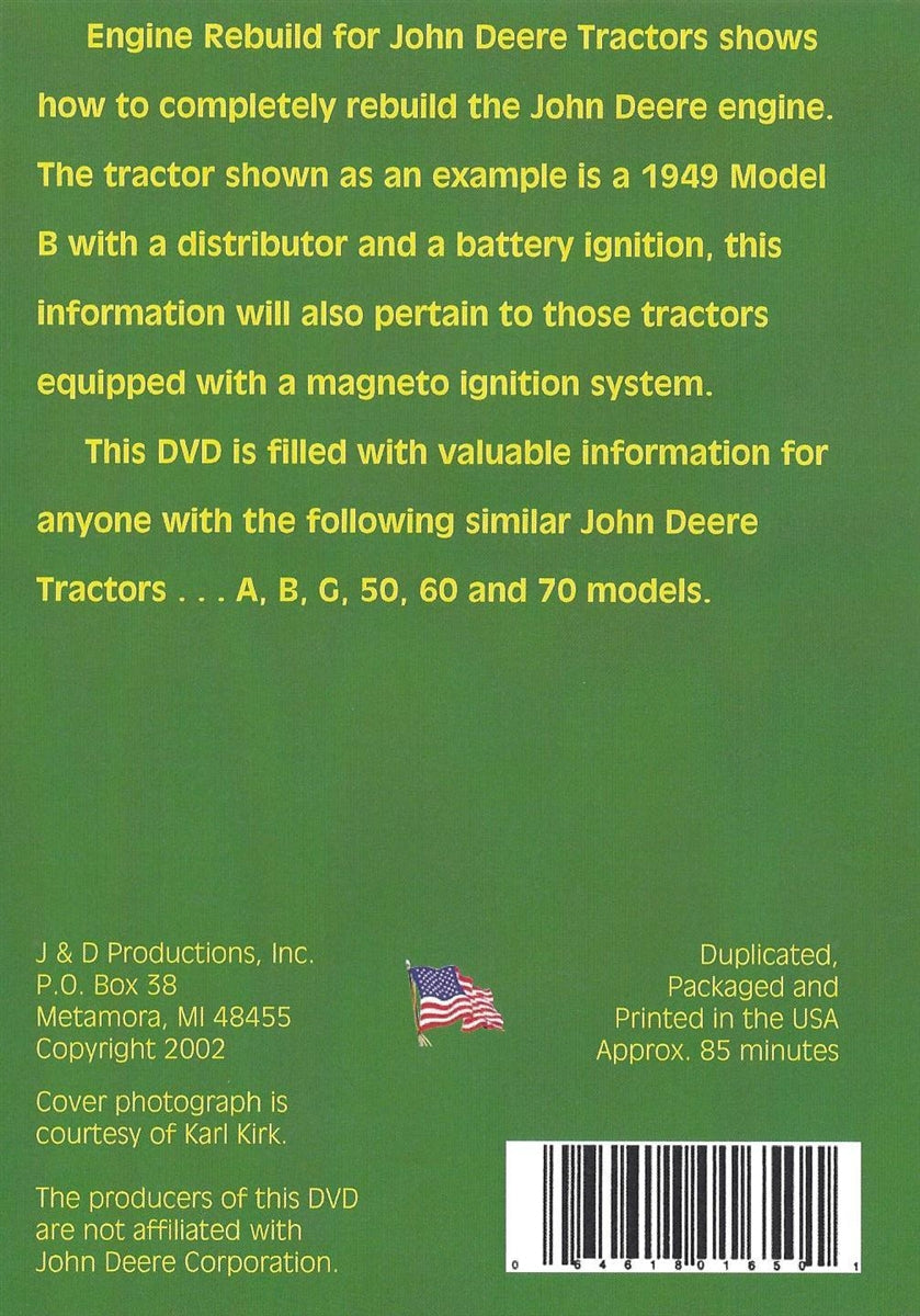 John Deere B, A, G Engine Rebuild