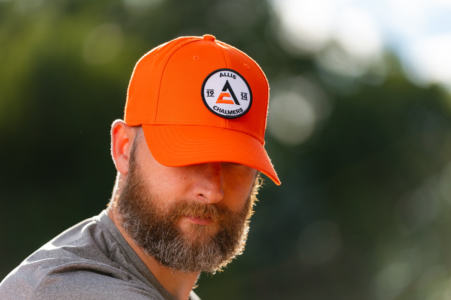 Allis Chalmers Logo Hat, Solid Orange, 1914 Logo, Choose Adult or Youth Size