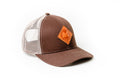 Vintage Allis Chalmers Leather Hat, Brown Mesh