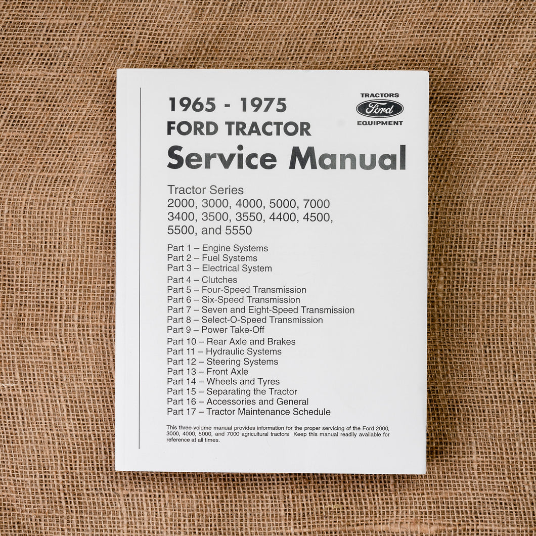 Ford Service Manual for Tractors made in 1965-1975