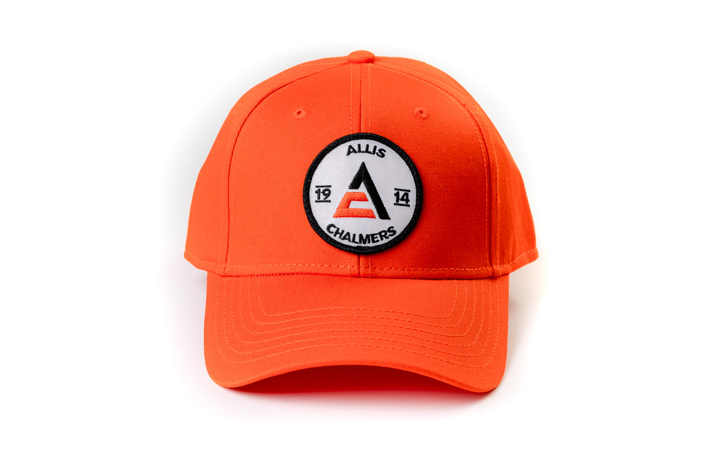 Allis Chalmers Logo Hat, Solid Orange, 1914 Logo, Choose Adult or Youth Size