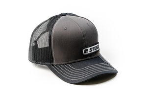 Steiger Logo Hat, Gray with Black Mesh Back