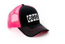 Load image into Gallery viewer, Case Tread Logo Hat, Black/Pink Mesh