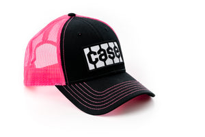 Case Tread Logo Hat, Black/Pink Mesh
