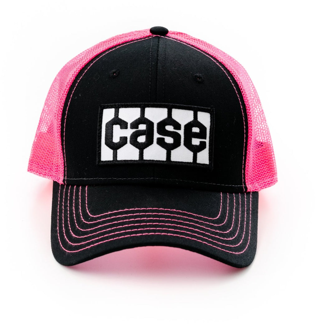 Case Tread Logo Hat, Black/Pink Mesh