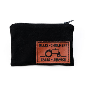 Allis Chalmers Zip Pouch, Leather Emblem