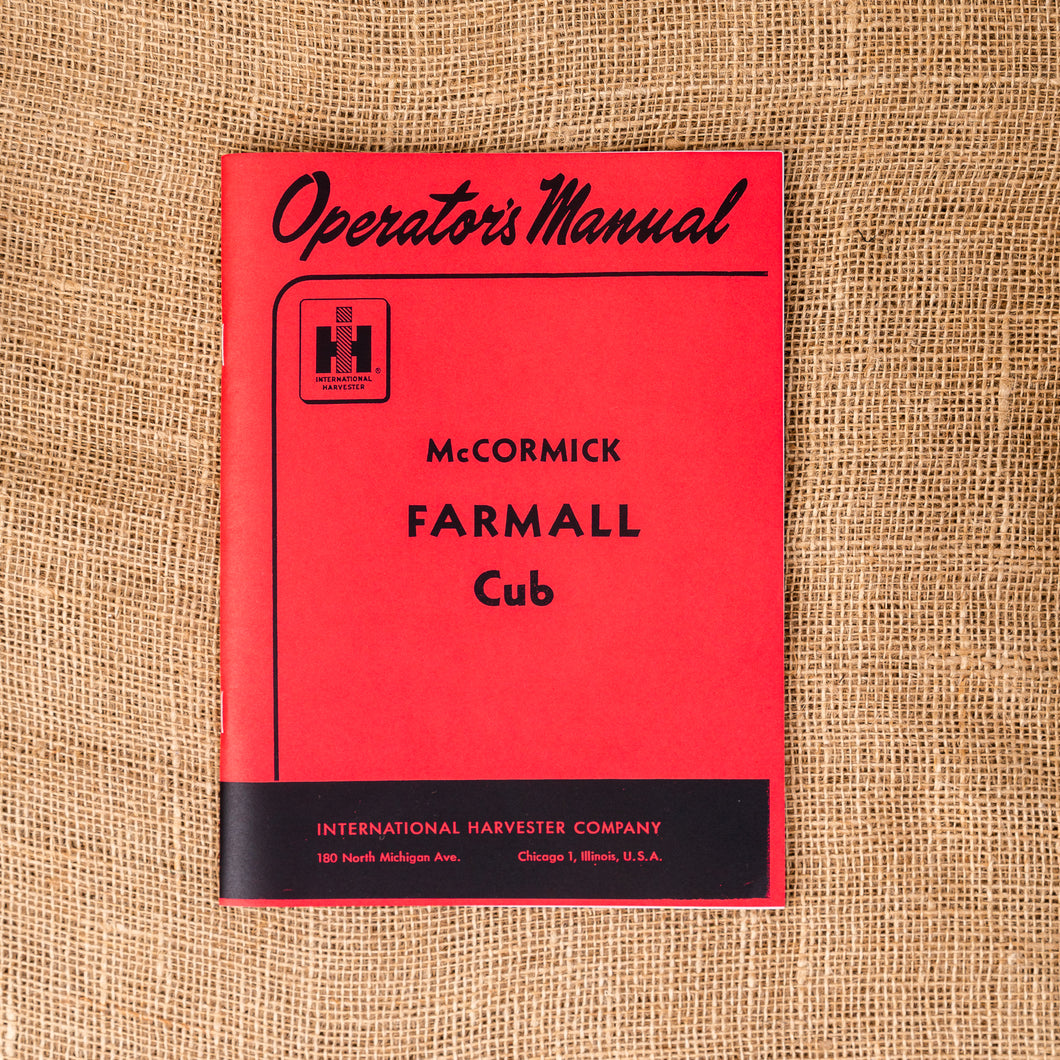 Operator's Manual for Farmall Cub, 1947-1954