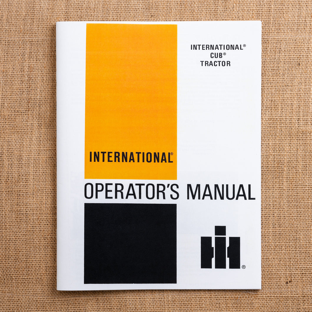 Operator's Manual for International Cub Tractors