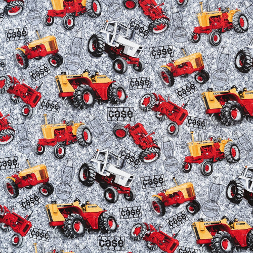 Case Tractor Fabric, Tractor Toss, Gray