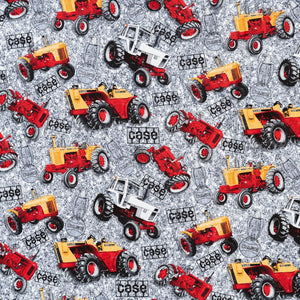 Case Tractor Fabric, Tractor Toss, Gray