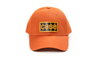 Case Tread Logo Leather Emblem Hat, Burnt Orange